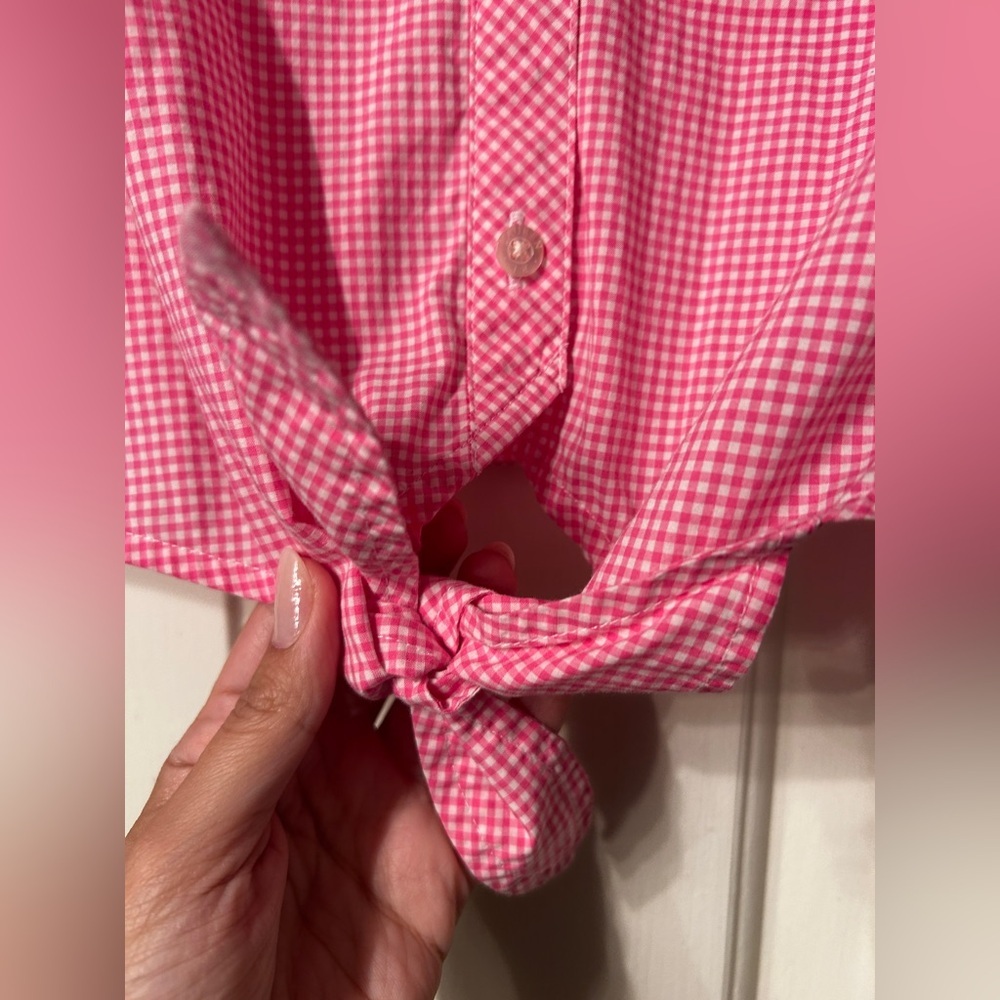 Ralph Lauren Pink Gingham Button Down Shirt - Picture 4 of 7